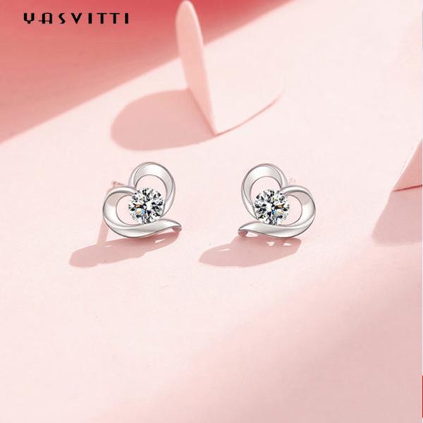 стержень белые 925 ODM серег стержня сердца 2.87g 0.39in стерлинговый серебряный стерлинговый серебряный