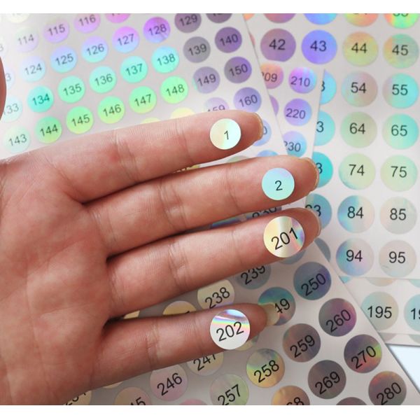 Self Adhesive Peel Off PVC Label Sticker Arabic Number Temporary Stickers