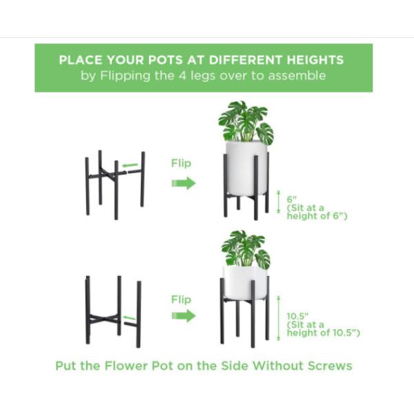 Black Anti Rust 41cm Length Metal Flower Stand