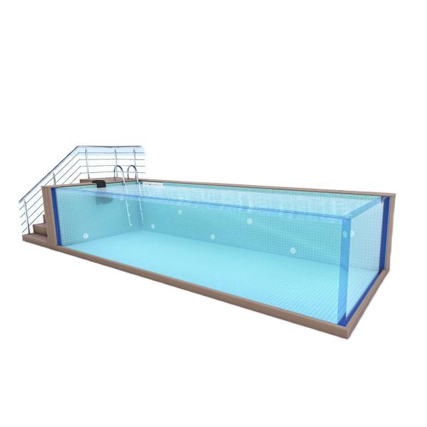 Designer Shipping Container Pools Acrylic Swimming Pool With Transparent Design