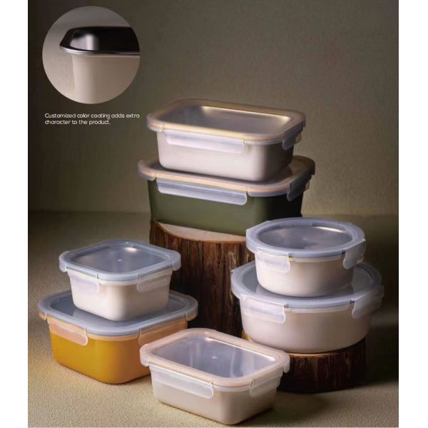 Leak-proof Stackable Dishwasher Safe Stainless Steel Food Storage Container with Airtight PP Lid