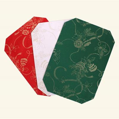 100% polyester jacquard placemat with gold thread -X‘mas design