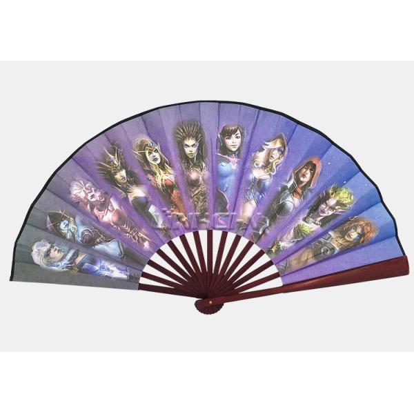 Promotional Hand Held Folding Fan with Custom Double Side Printed