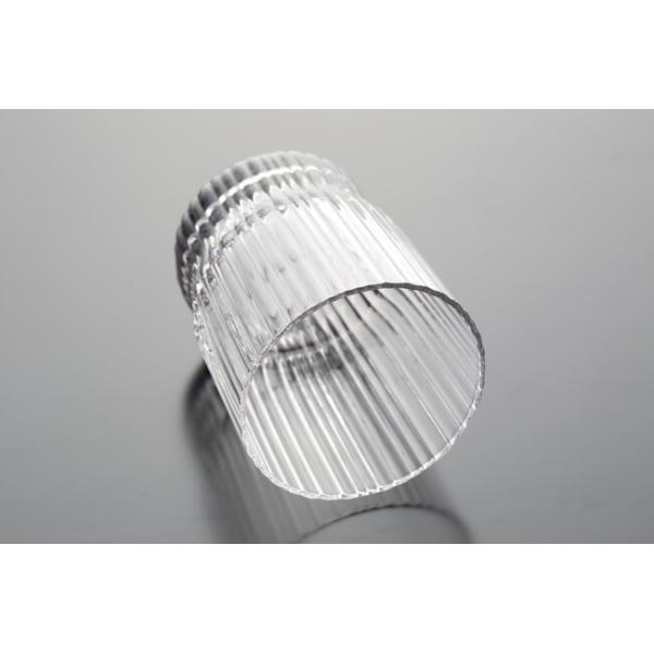 Ripple 12 Ounce Glass Drinking Cups 341ml Ribbed Vertical Striped Glass Tumblers