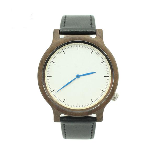 Walnut Wooden Minimalist Leather Watch Waterproof Charm Wood Watches For Men