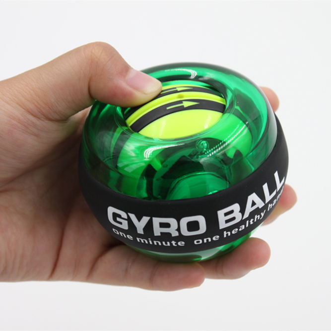 High Quality Green LED Light Speed Meter Portable Wrist Gyro Power Exercise Ball PC+ABS+ZINC ALLOY Fitness Targets for Arm