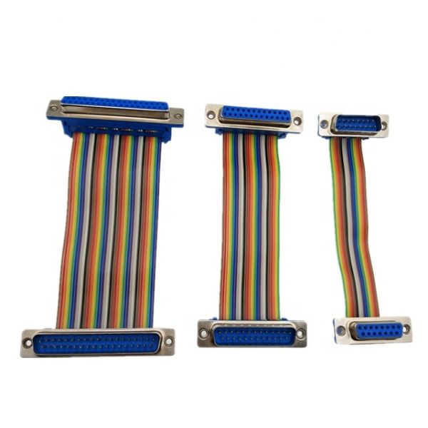 37Pin D-SUB Flat Ribbon Cable with Gold-plated Connector and Customizable Length DB37 PIN Connector Cable Assembly