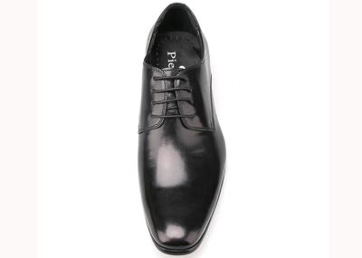 Calçados de Derby de couro liso, calçados masculinos de vestimenta formal preto / marrom