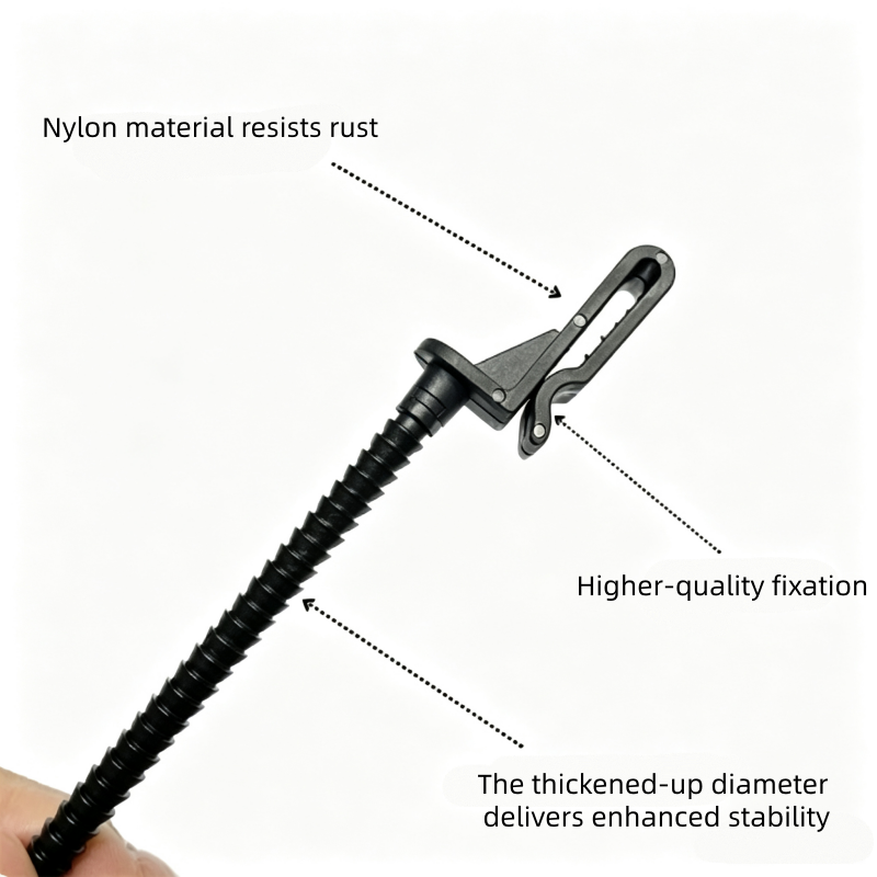 Nylon J‑shaped hooks with locking plates for fixing solar‑panel bird‑proof netting