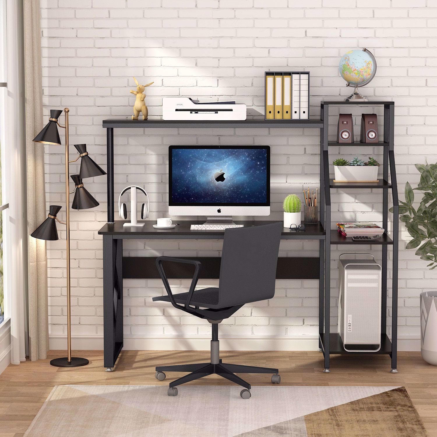Solidwood Working Station Gaming Computer Desk for Home Office Soho Wooden Desk
