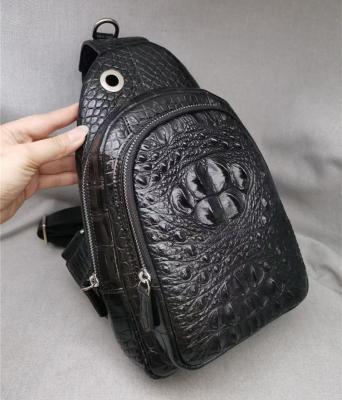 Genuine Real Crocodile Skin Men's Casual Chest Bag Authentic Alligator Leather Male Crossbody Bag Messenger Bag