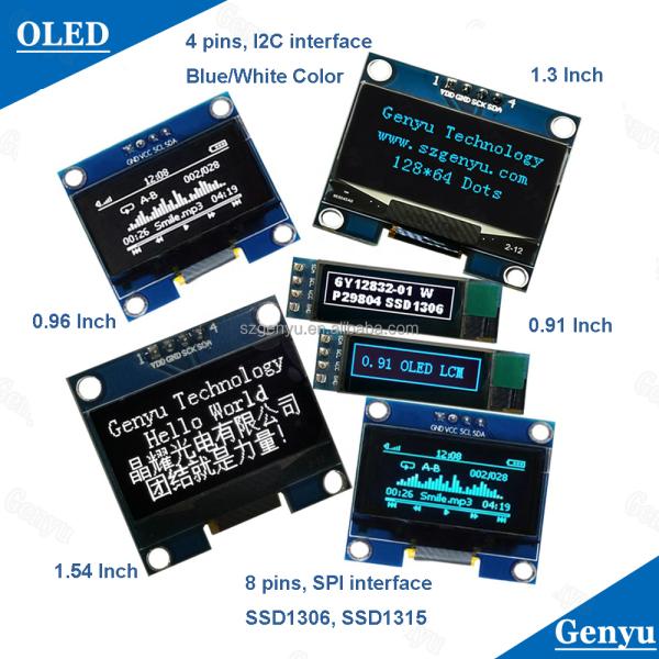 128X64 OLED Customized Fpc Spi i2c Micro Monochrome 0.91 0.96 Oled Display Small Lcd Screen Module Panel Mini 128X32 0.96