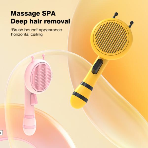 Escova de tosa para animais de estimação ABS mel ABS amarelo pente de limpeza de cabelo para gatos
