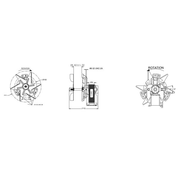 55W 0.45A Hot Air Oven Fan Ac Shade Pole Motor Air Circulation Fan For Wood Stove