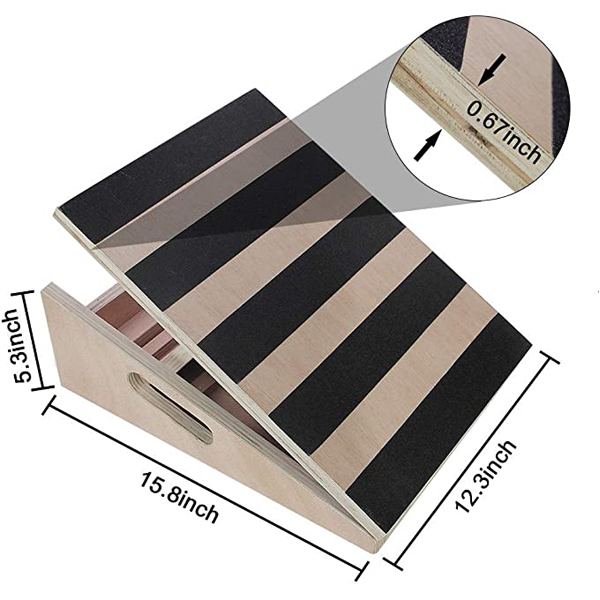 Adjustable Wooden Slant Board Workout Non Slip Wooden Fitness Equipment