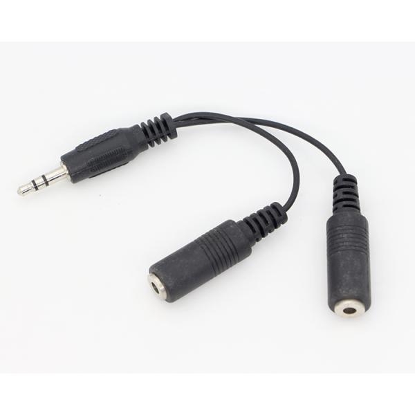 CUSTOM 3.5mm Jack 1 male to 2 Female Y Splitter Headphone Jack Mic PC Audio TRS Splitter Cable