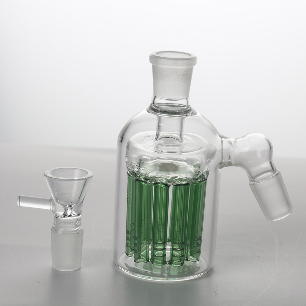 Высокотемпературный стеклянный уловитель золы аксессуаров 14mm Shisha кальяна зеленый пористый