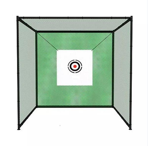 3m*3m*3m Golf Practice Net Cage Knoted Dark Green Outdoor Golf Cage