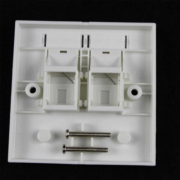 White Color RJ45 2 Port SGS Network Cable Faceplate
