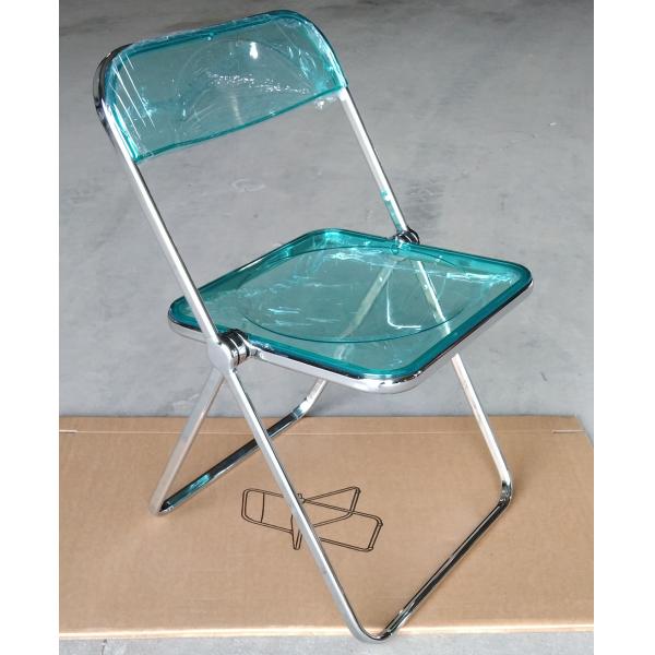 Nordic Clear Acrylic Dining Chairs 40.5cm 79cm Transparent Folding Chair