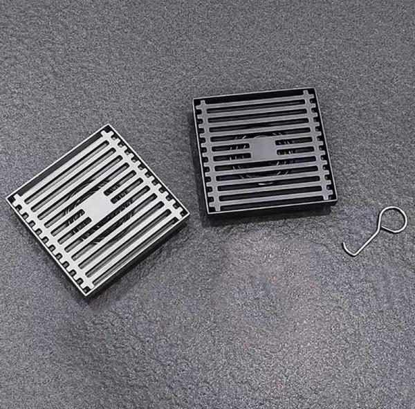 4 Inch Bathroom Floor Drain Stainless Steel With Matte Black Matte Grey Color