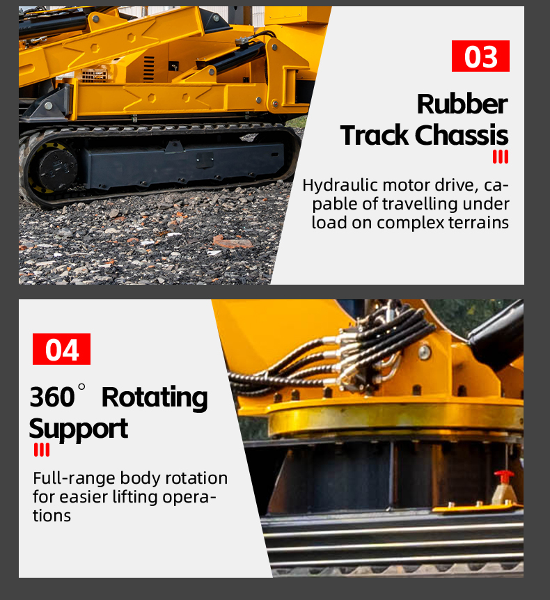 HTSC5.0 5T Lifting Capacity Spider Crane Continuous Rotation With 17m Maximum Lift