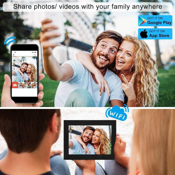 JCVISION JC-FRAME DIGITAL PHOTO FRAME 10,1 дюймовая Wi-Fi Android Фотографии видео Цифровая фотокартина