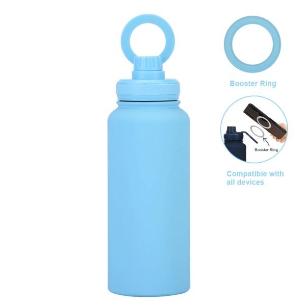 New Cross-border Mobile Phone Magnetic Stand Water Cup Outdoor Large-capacity 1L Insulated Cup Stainless Steel Sports Water Bottle