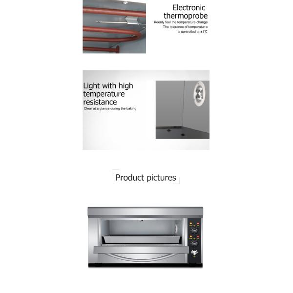 Коммерческая электрическая печь для пекарни с 1 слоем и 1 подносом 850x620x450 мм