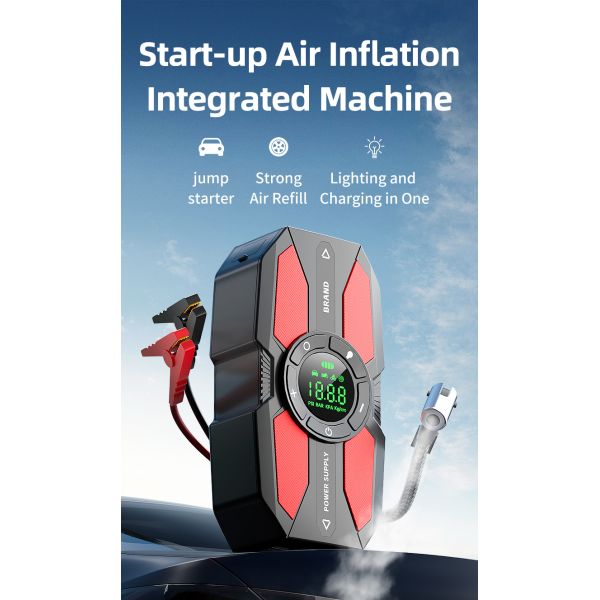 6000mAh - 24000mAh Battery Tire Inflator & Jump Starter With LED Flashlight SOS Light Battery Operated
