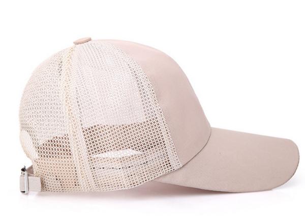 Adjustable 6 Panel Mesh Ball Caps , Mesh Golf Hats Absorb Sweat Simple Style