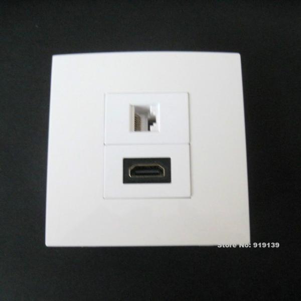 Perfect Quality HDMI+RJ45 Network Wall Socket 86x86 mm Standard Size Home Plug