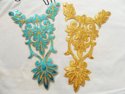 Hot Fix  Embroidery Lace Applique with Sequin in  Different Color
