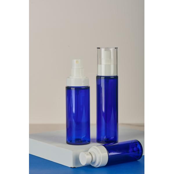 Blue Color Thick Wall Eye Serum Plastic Bottle With Lotion Pump 30ml 50ml