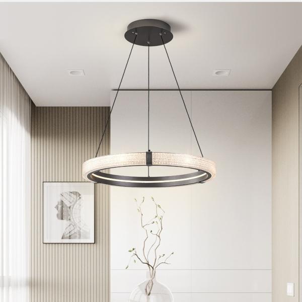 Lumières suspendues modernes à LED créatives en sable cristallin en fer acrylique 3CCT