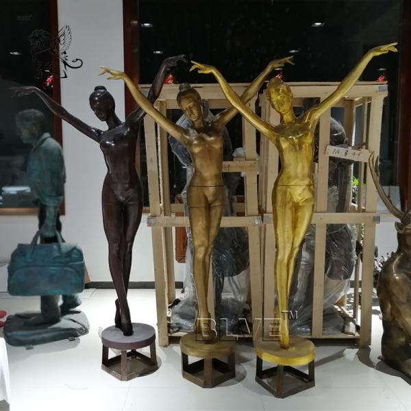 BLVE Ballet Girl Garden Water Fountains Life Size Bronze Statue Dancing Fountain Metal Sexy Woman
