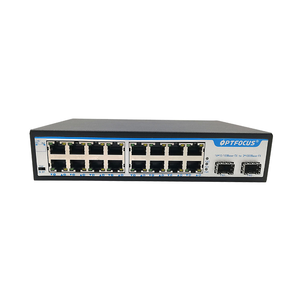Gbps переключателя сети 480 локальных сетей FTTH переключая переключатель POE слота портов 2 емкости 16