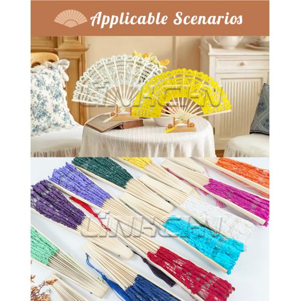 Wholesale 27cm Luxury Wedding Lace Fans Folding Lace Hand Fan for Lady