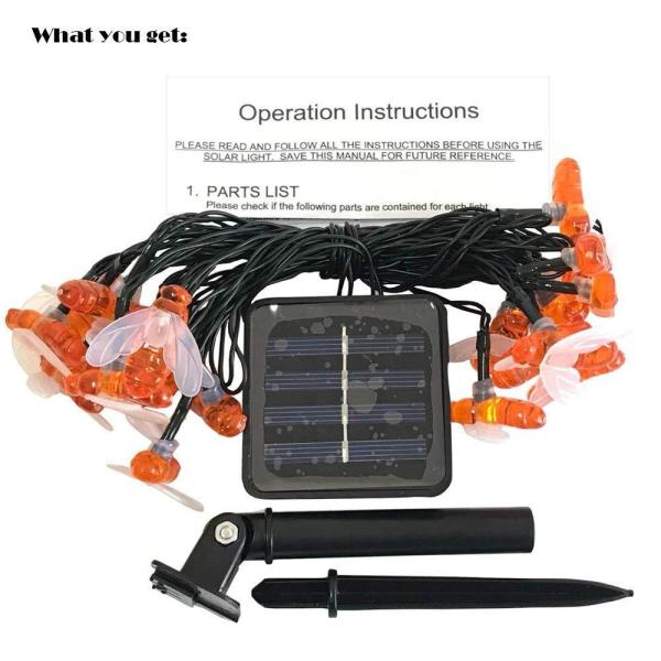IP54 LED Fairy String Lights Solar Honey Bee Lights Garden Decoration