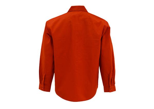 Men's 65%Polyester 35%Cotton Twill Orange Work Shirt Long Sleeve