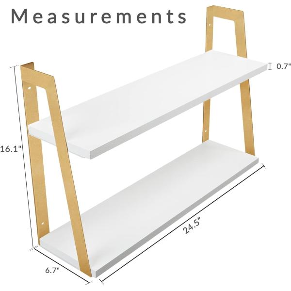 Home Furniture 2-Tier Modern Rustic Floating Wall Shelves with Wall Mounting Design