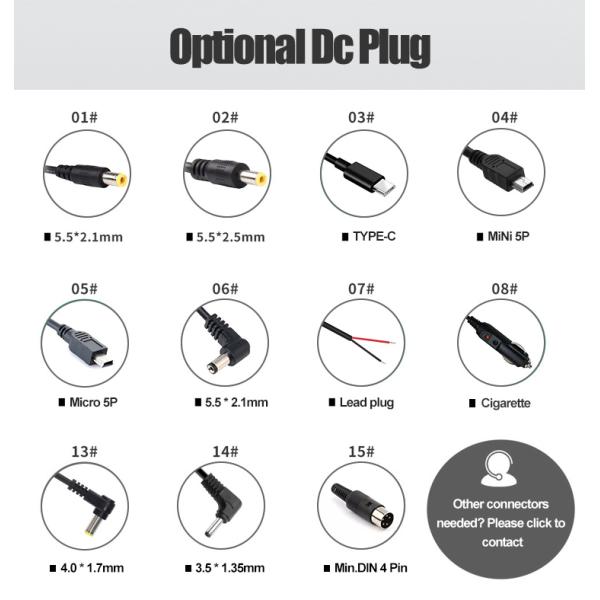 48W 24 Volt AC DC Universal Power Adapter 2.1*5,5 2.5*5.5 DC Connector