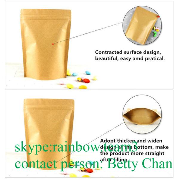 Os sacos de papel de Brown Kraft das promoções com janela/Doypack aquecem saquinhos de chá Sealable