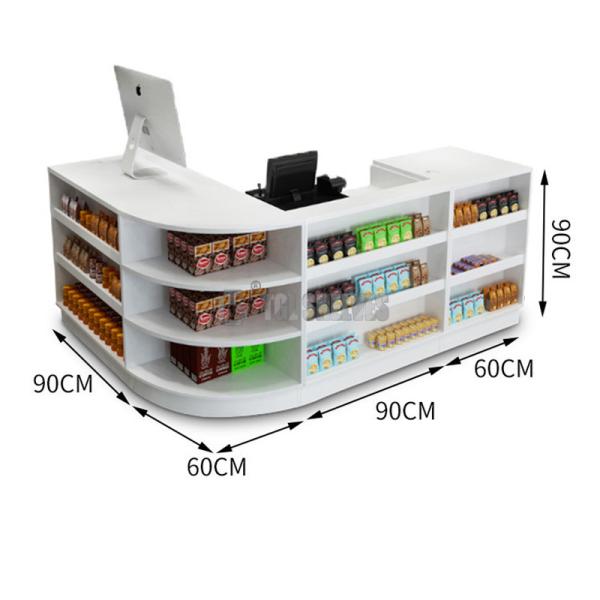 Modern Supermarket Checkout Counter 600×600×850mm Size MDF Boards Material
