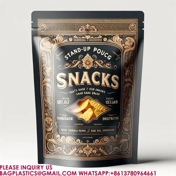 Packaging Zip Resealable Stand Up Pouch Food Packing Candy Biscuit Nut Aluminum Foil Bag