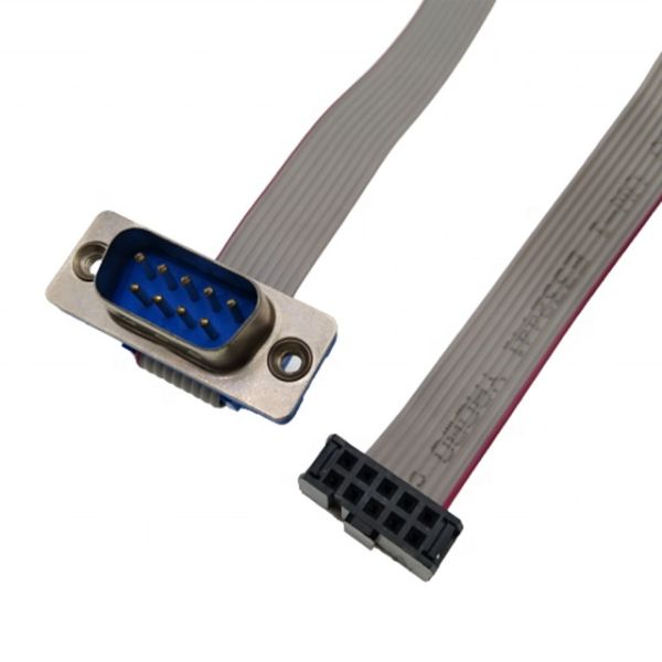 D-SUB DB9 to IDC Flat Ribbon Cable Assembly with Gold-plated Connector and 2.54MM Pitch for Customizable Length Applications