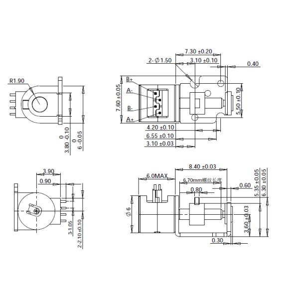 Микро- мотор /4.6VDC мотора 6mm слайдера микро- Stepper мотор 2 участков мини Stepper для репроектора VSM0632