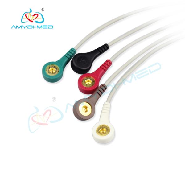 GE Marquette ECG Patient Cable AHA 2.4M Electrode Lead Wires With Snap