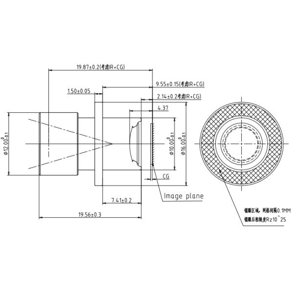2MP/3MP ADAS объектив TLL21.7mm Умный вспомогательный привод Панорамный объектив, MAX Высота изображенияØ7.5