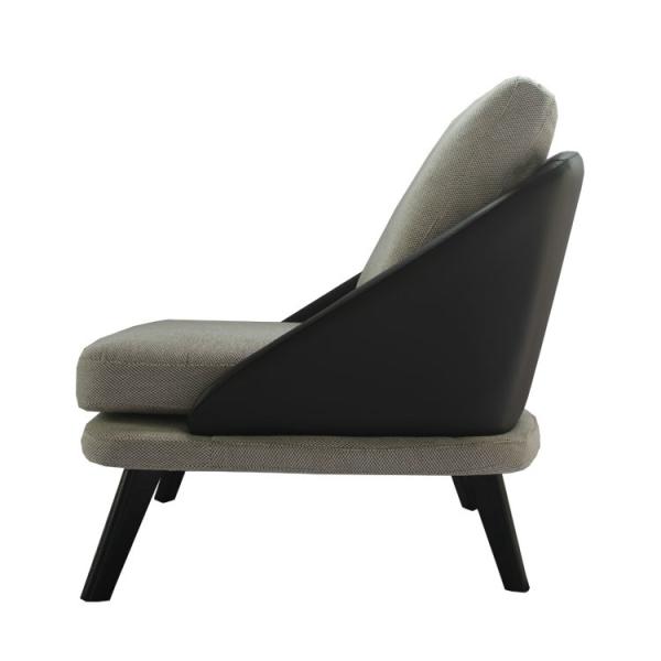 Black Pu Leather OEM Wooden Leg 1 Seater Sofa 76x92x80cm sofa chair